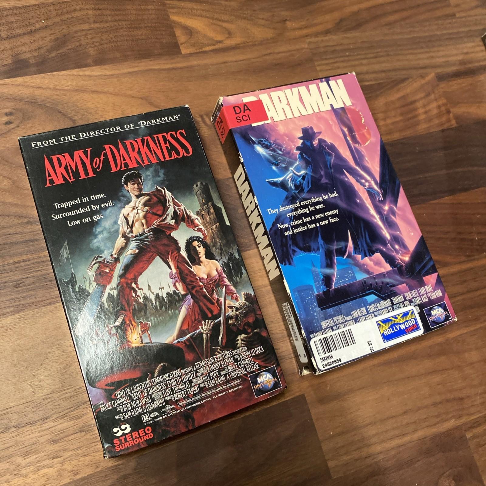 Army of Darkness VHS 1992 Sam Raimi Bruce Campbell Horror Vintage MCA + Darkman