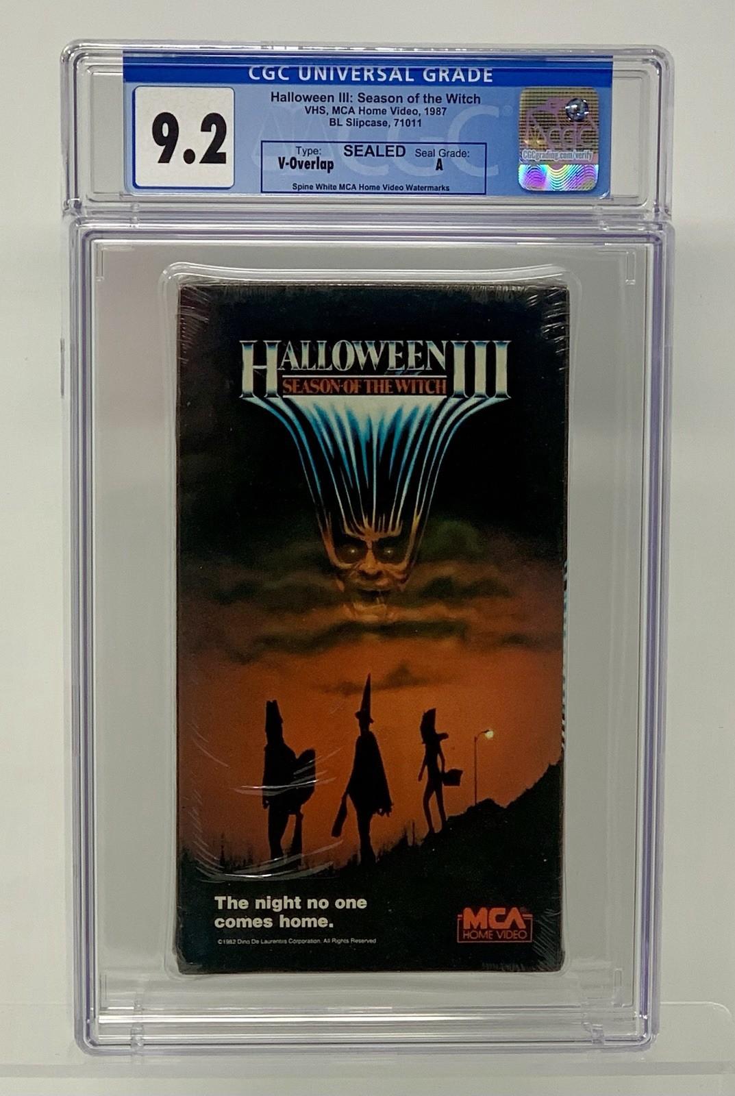 Halloween III Season of the Witch (1982) – CGC 9.2 A Sealed VHS (1987 Slipcase)