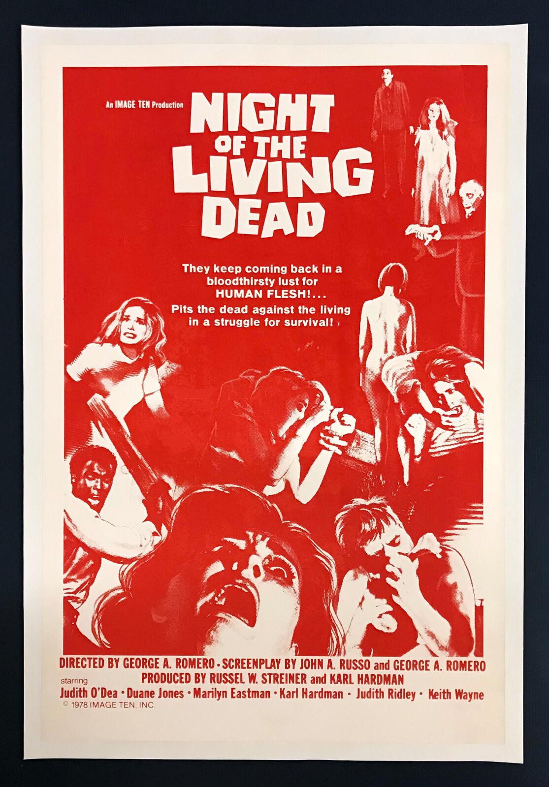 NIGHT OF THE LIVING DEAD (R1978) Original Movie Poster on LINEN