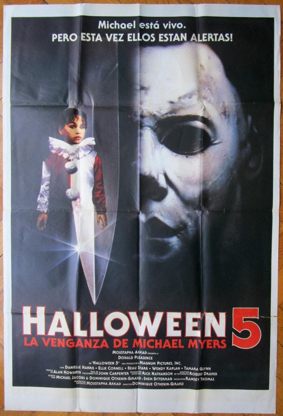1989 HALLOWEEN 5 1SH MOVIE Poster ARGENTINA The Revenge of Michael Myers