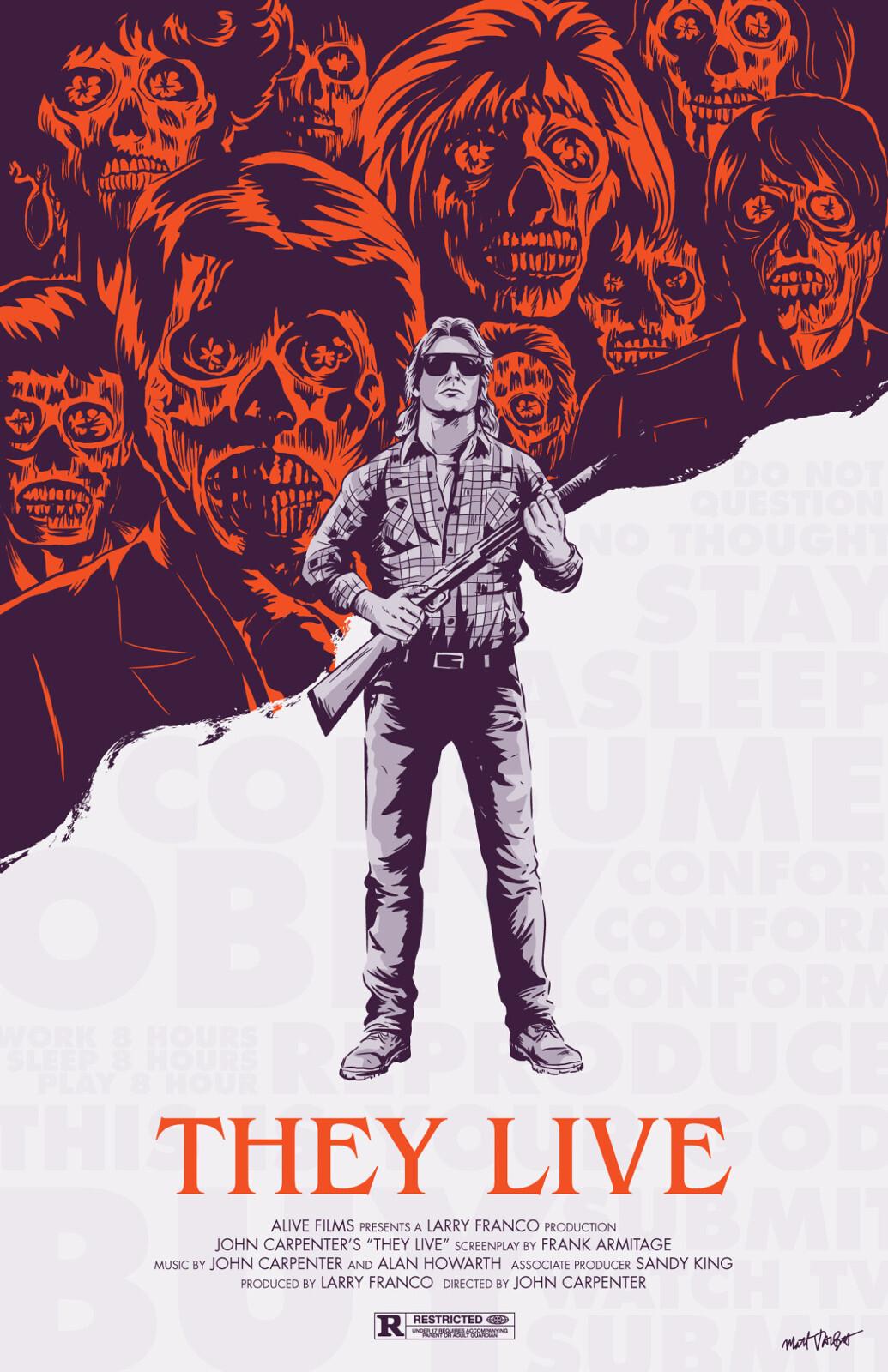 AA5595 They Live Film By John Carpenter 1988 Vintage Movie Poster