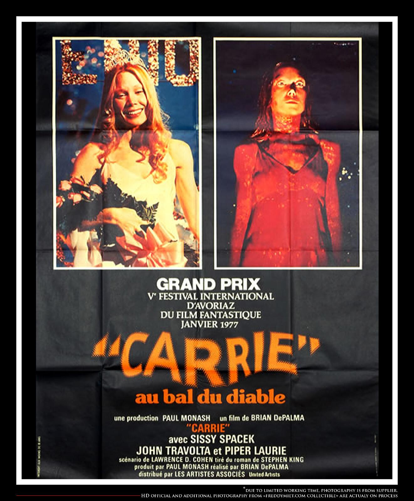CARRIE De Palma French Grande Vintage Movie Poster Original 1976
