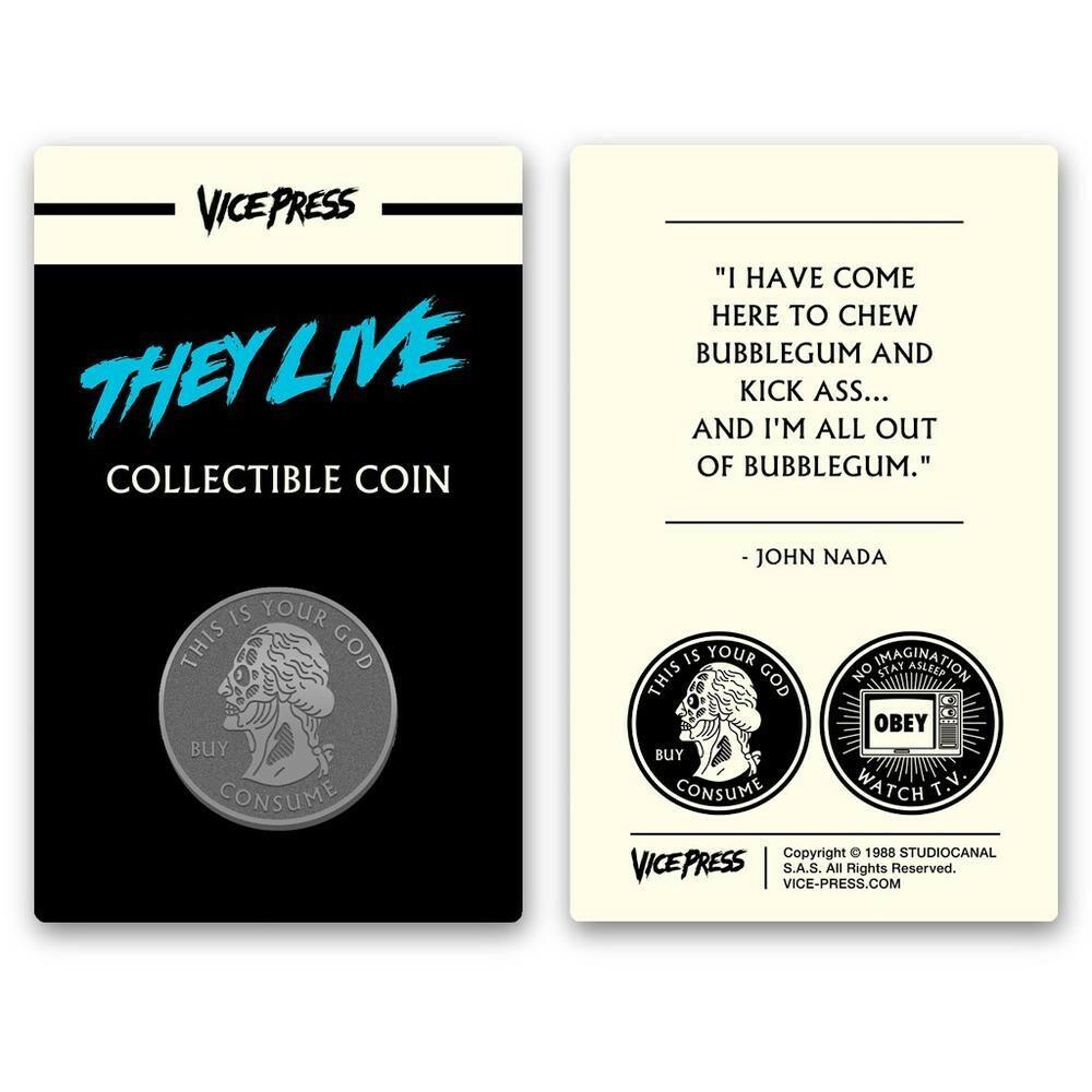 ⚡RARE⚡ 1988 John Carpenter's THEY LIVE Collectible Silver Coin *BRAND NEW* 🪙