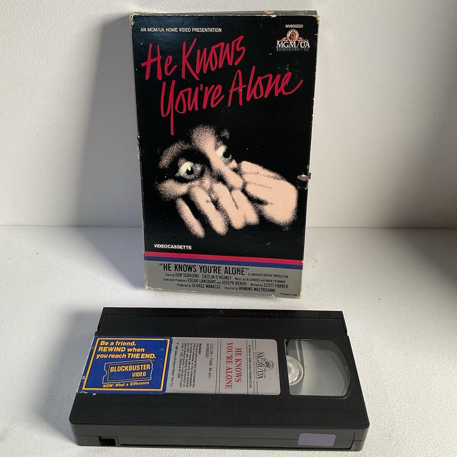 He Knows You're Alone VHS Horror Don Scardino Caitlin O'Heaney MGM Vintage