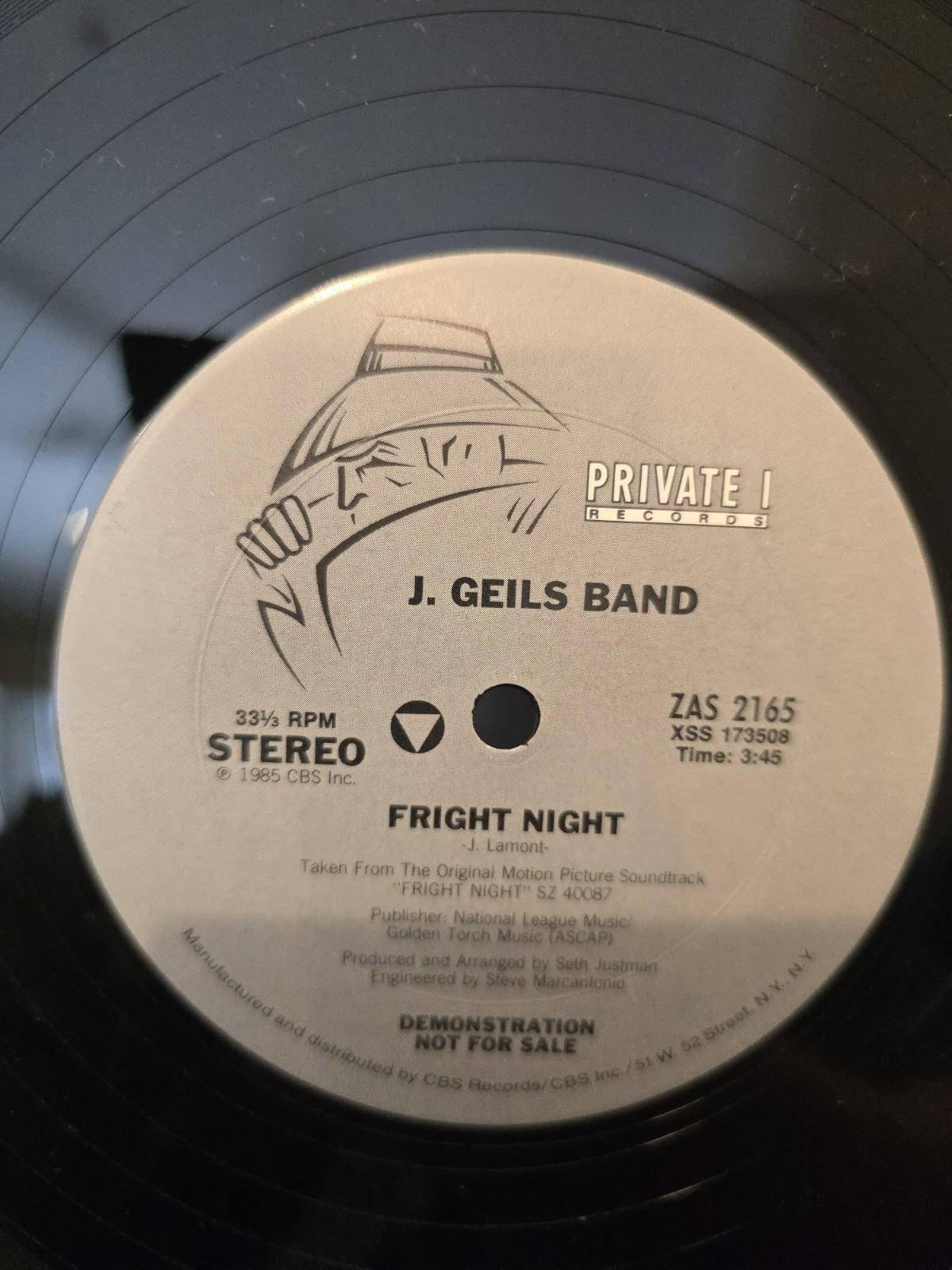RARE! J Geils Band Fright Night 12-in Promo LP Museum Quality Vinyl MINT/VG