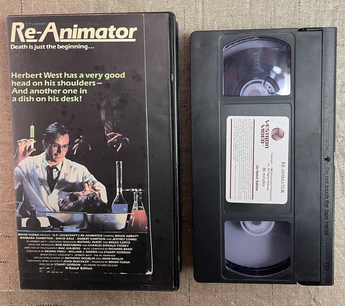 Re-Animator VHS Tape Movie 1986 Vestron Video Horror RARE
