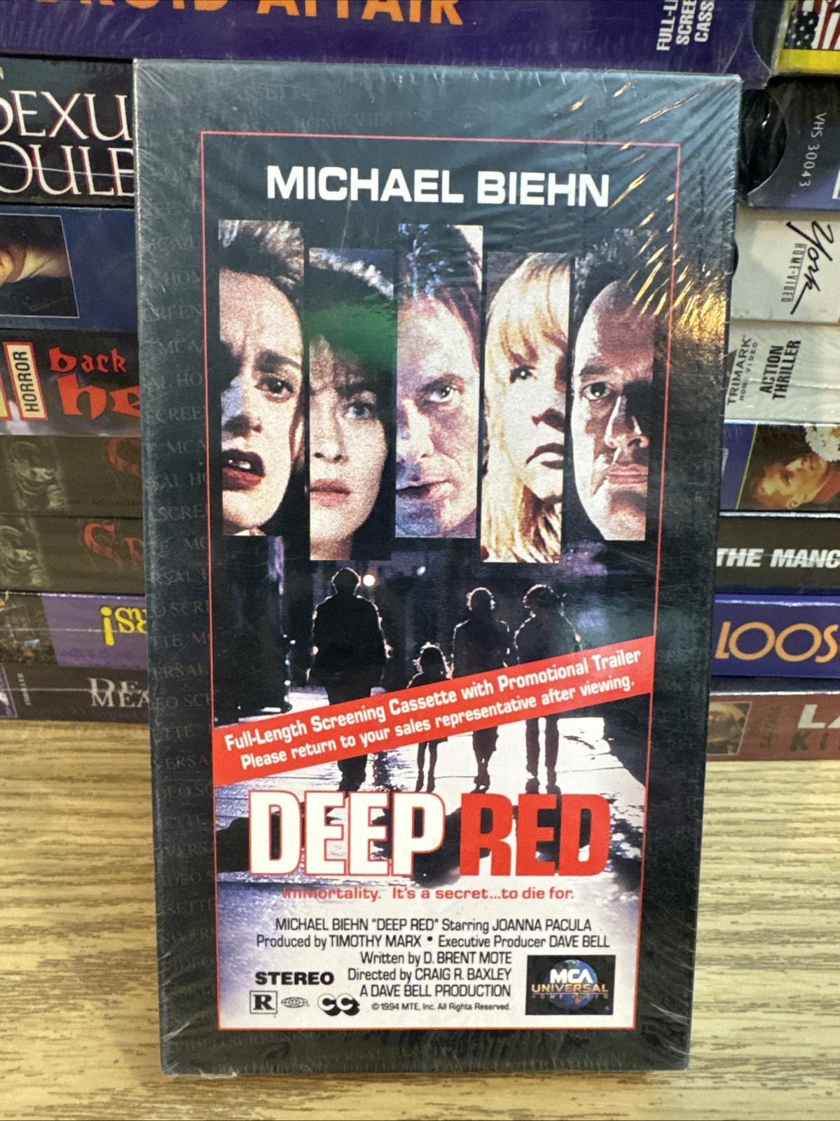 SEALED Deep Red VHS Michael Biehn, Joanna Pacula; Craig R. Baxley Screener Copy