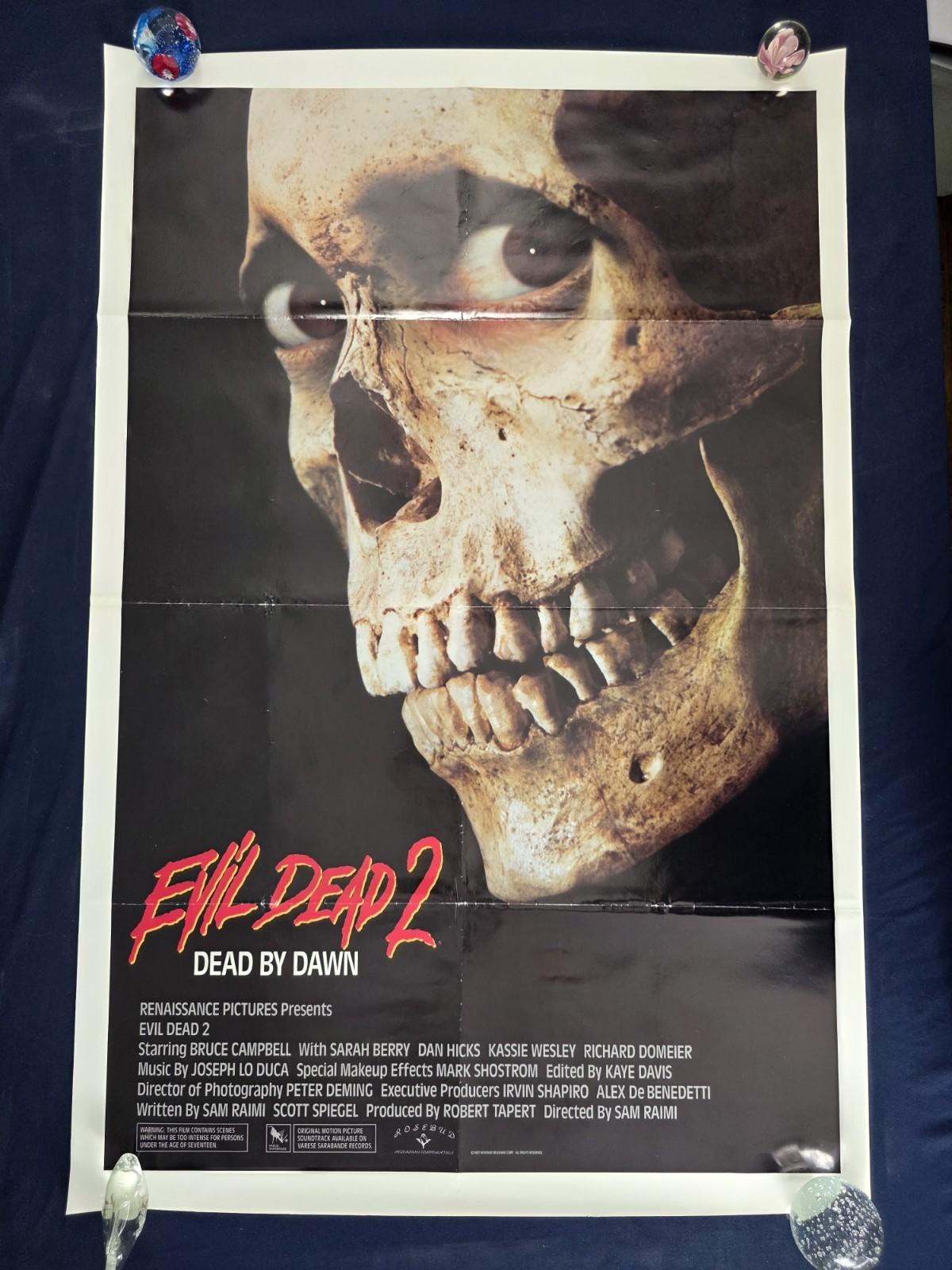 Vintage Original ~ EVIL DEAD II ~ (1987) 27x41 MOVIE POSTER  - EUC! HTF! Horror