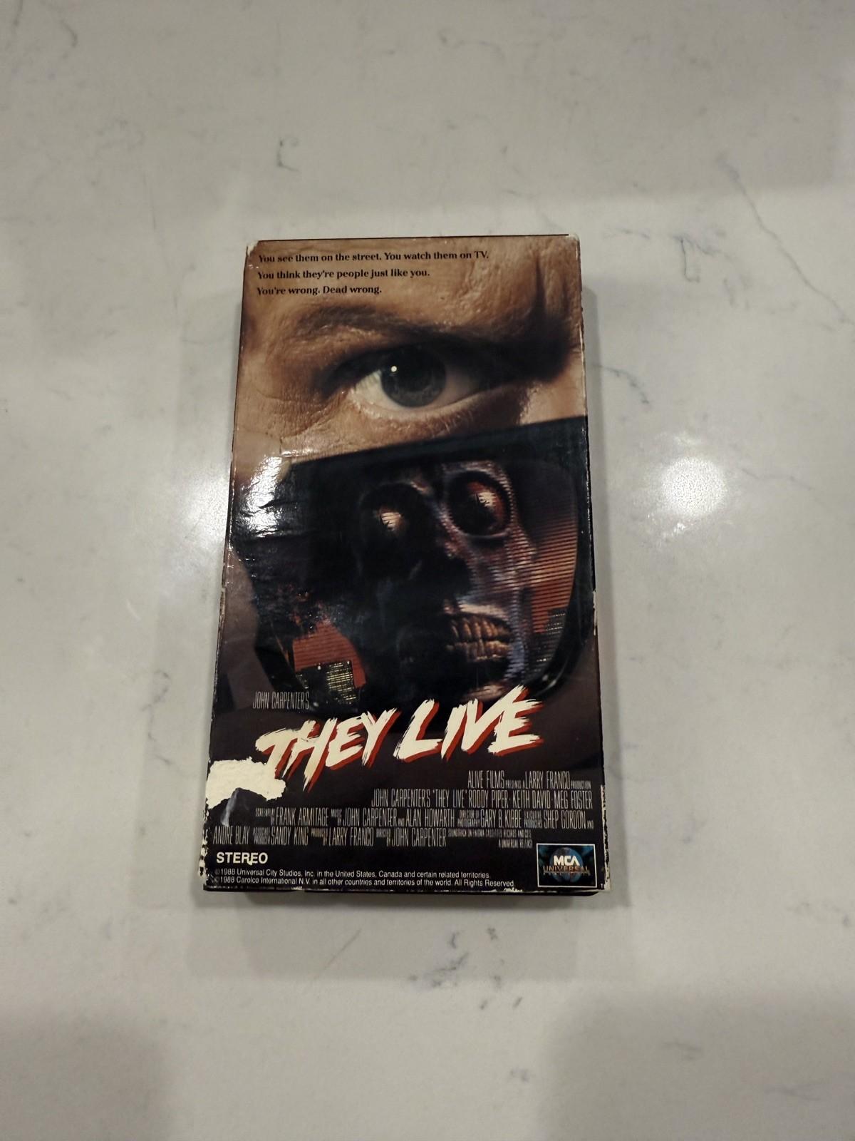 THEY LIVE (VHS) - John Carpenter/Roddy Piper - 1989 MCA/Original Box