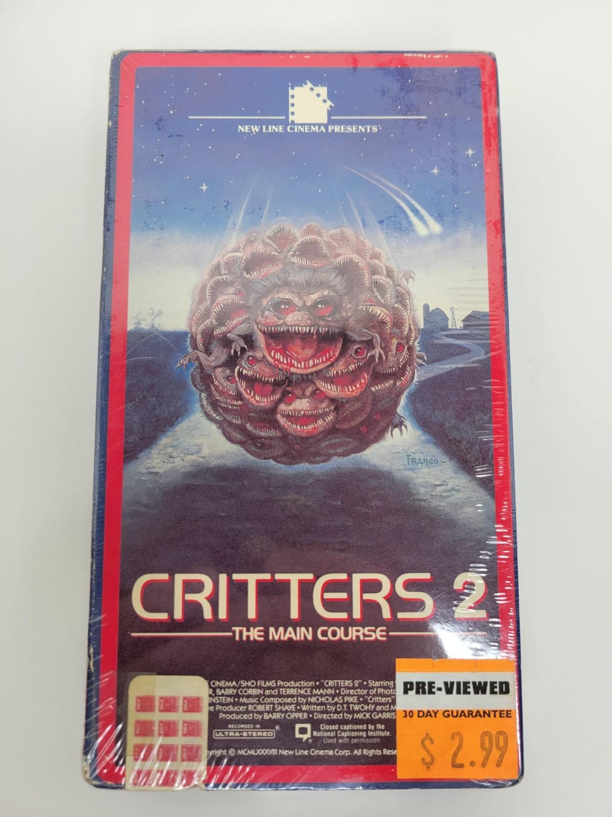 Critters 2 - The Main Course (VHS, 1988) Classic Horror - Blockbuster Sealed
