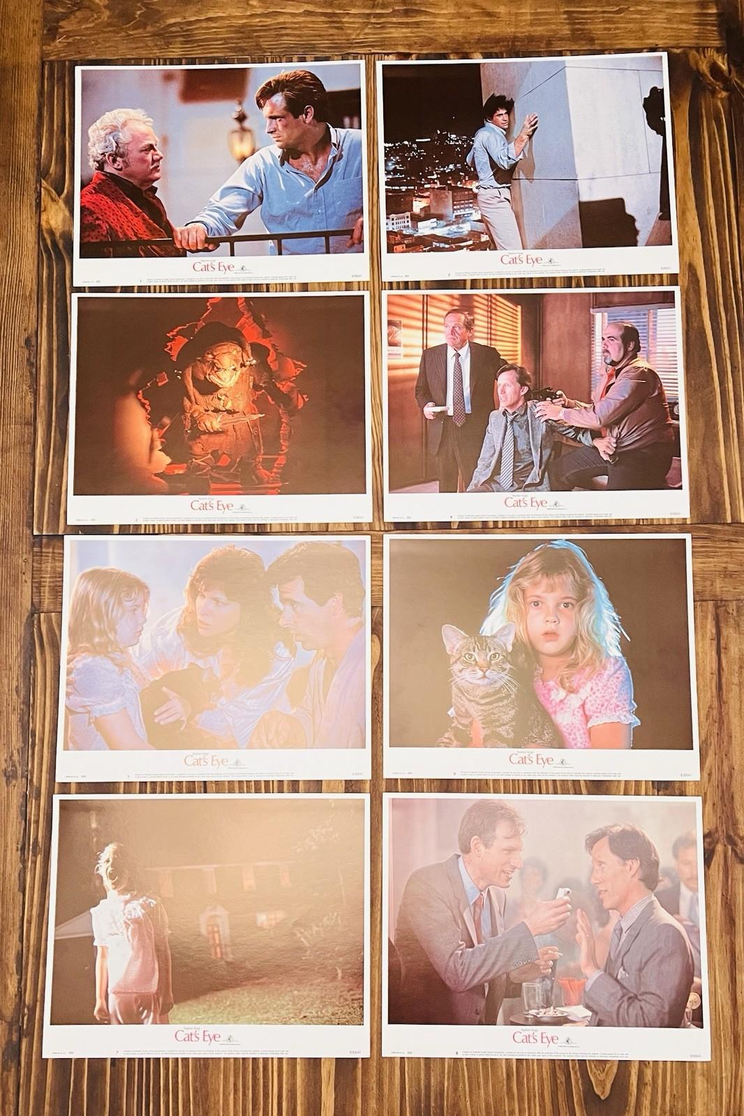 CAT’S EYE Complete Original US Lobby Card Set 11x14 Stephen King Drew Barrymore
