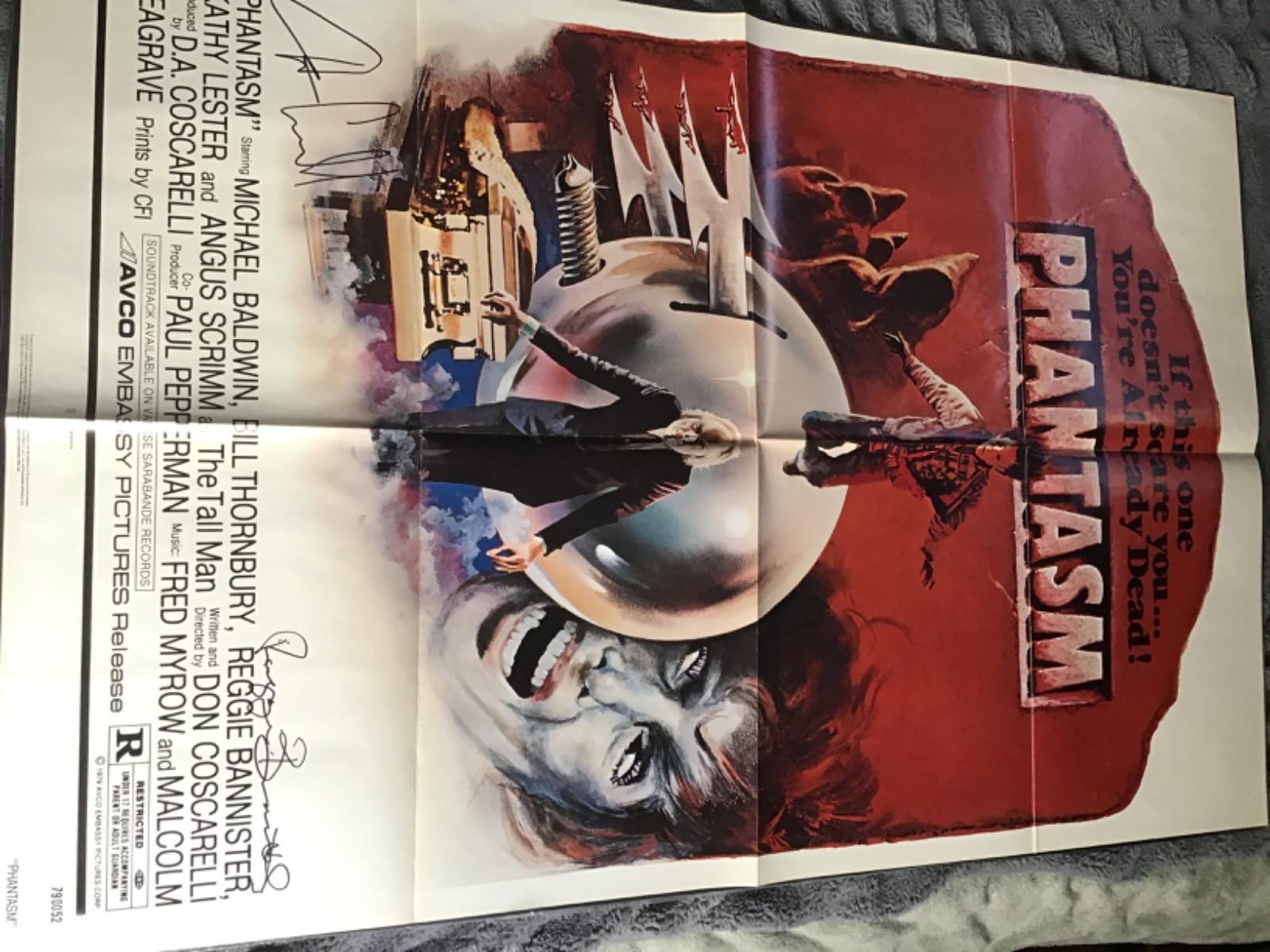 PHANTASM Original Fold POSTER 1979 SIGNED Don COSCARELLI Reggie Bannister 27x41