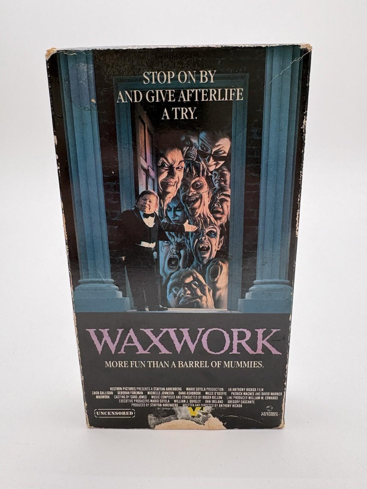 RARE UNCENSORED Waxwork (VHS, 1988) Vestron Pictures HTF OOP Horror