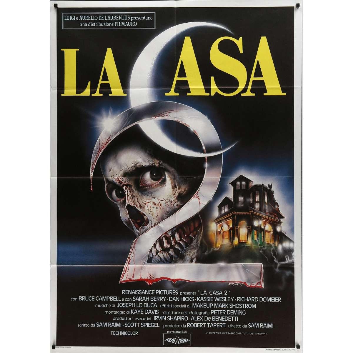 EVIL DEAD II Original Italian Movie Poster - 1987 - Sam Raimi, Bruce Campbell