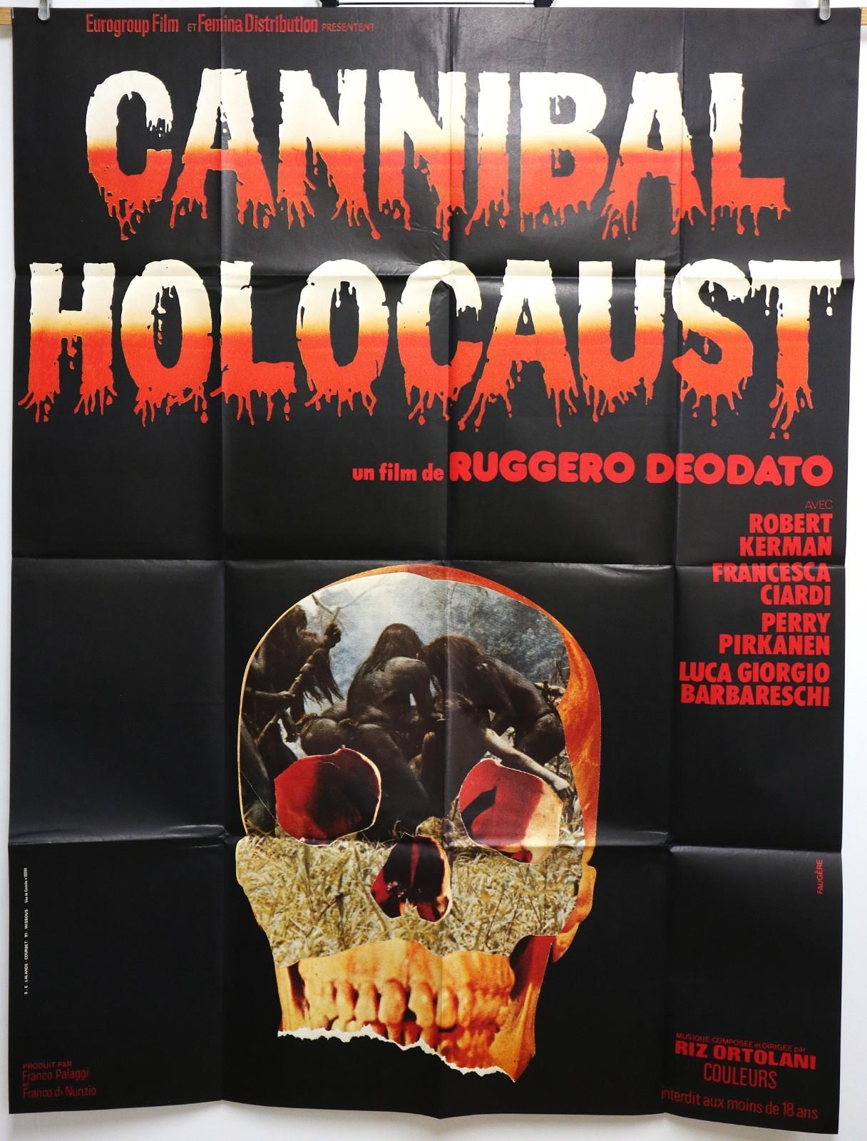 CANNIBAL HOLOCAUST 1980 Vintage Large French Original Movie Poster 120x160cm
