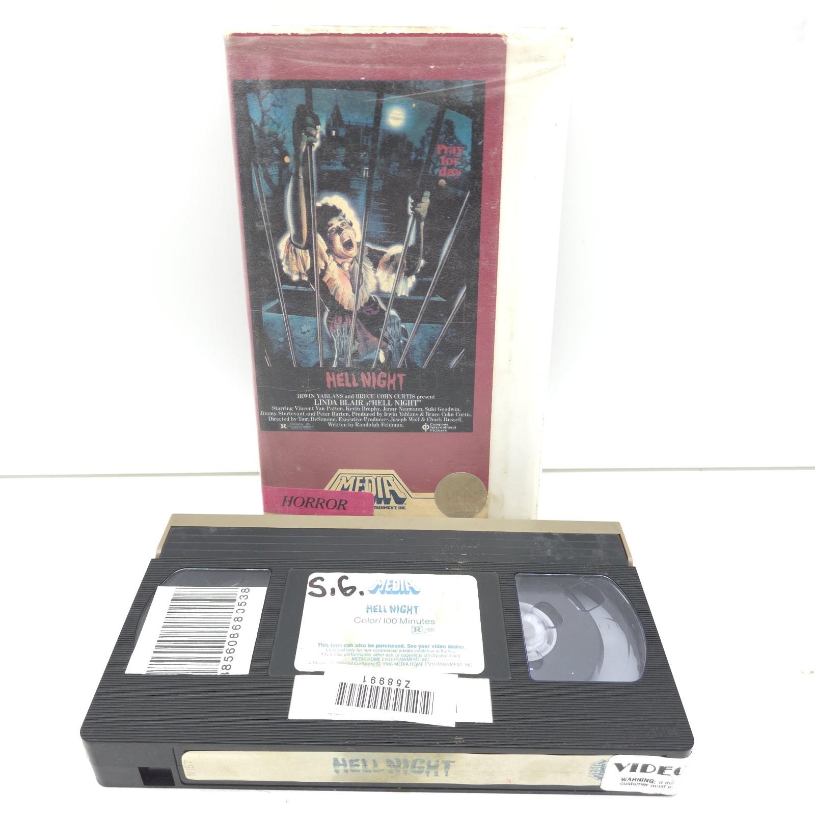 1982 Hell Night VHS Media Home Entertainment Linda Blair Horror Tested Rare