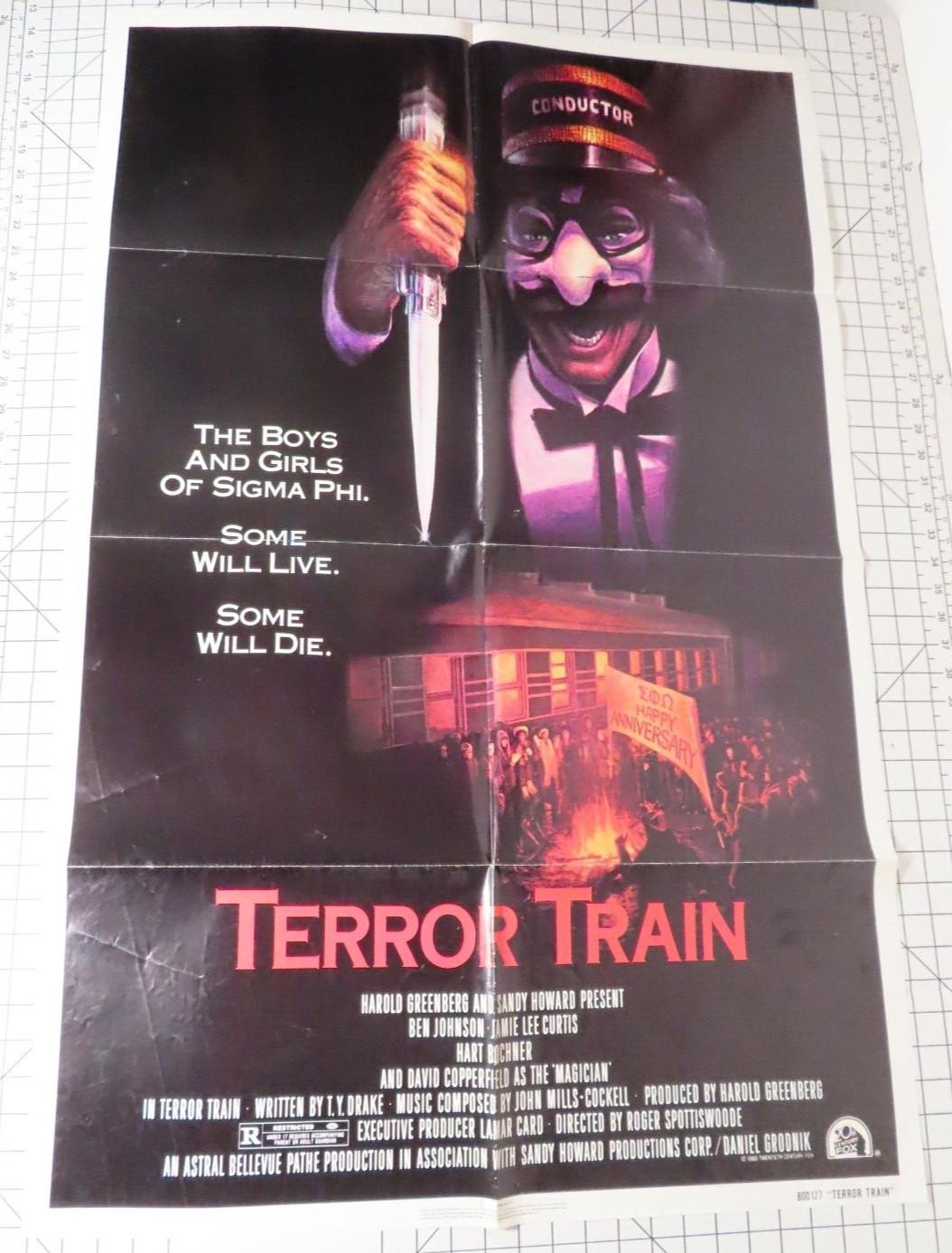  1980 Terror Train Horror Original Movie Poster 41x27in Jamie Lee Curtis *READ*