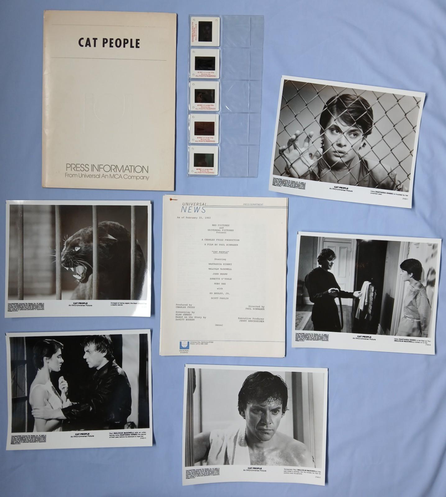 CAT PEOPLE (1982) rare original US PRESS KIT inc colour photo slides & bw stills