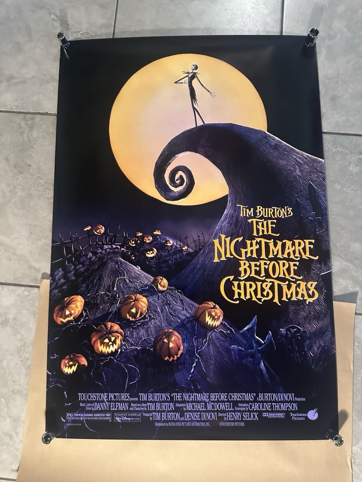 The Nightmare Before Christmas Original 1993 US Movie Poster Movie 27x41