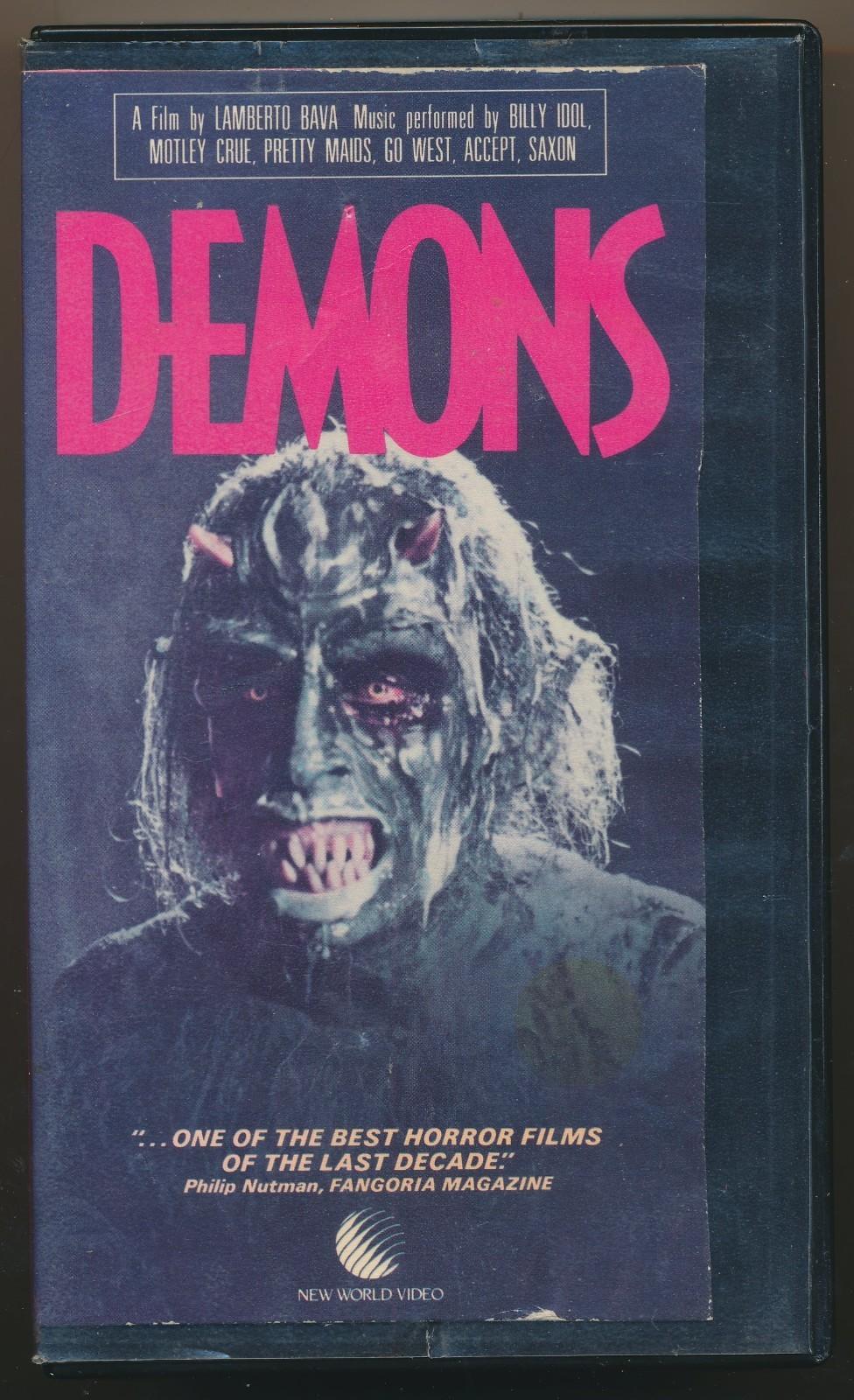 Demons 1985 Dario Argento Bava Horror New World Video Rare OOP Cut Box VHS Nice!