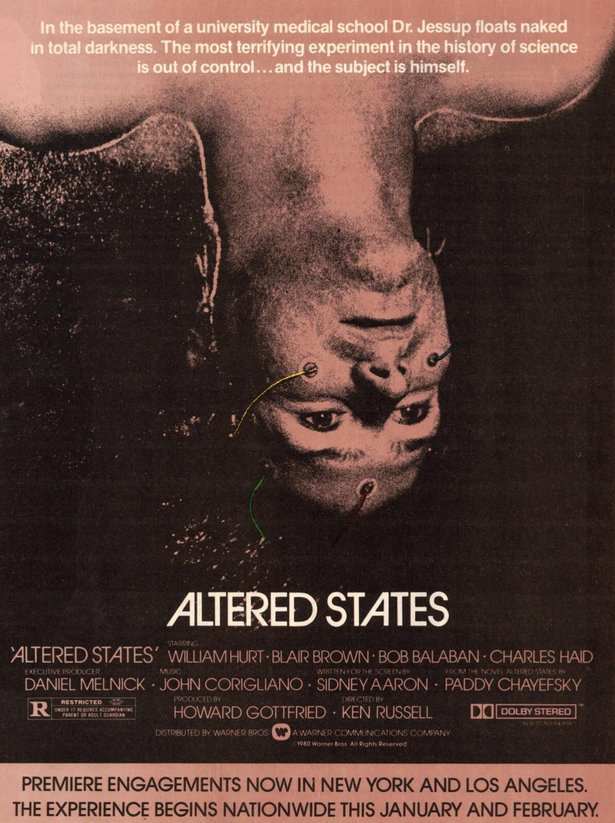 1981 ALTERED STATES Original Vintage Print Ad Promo