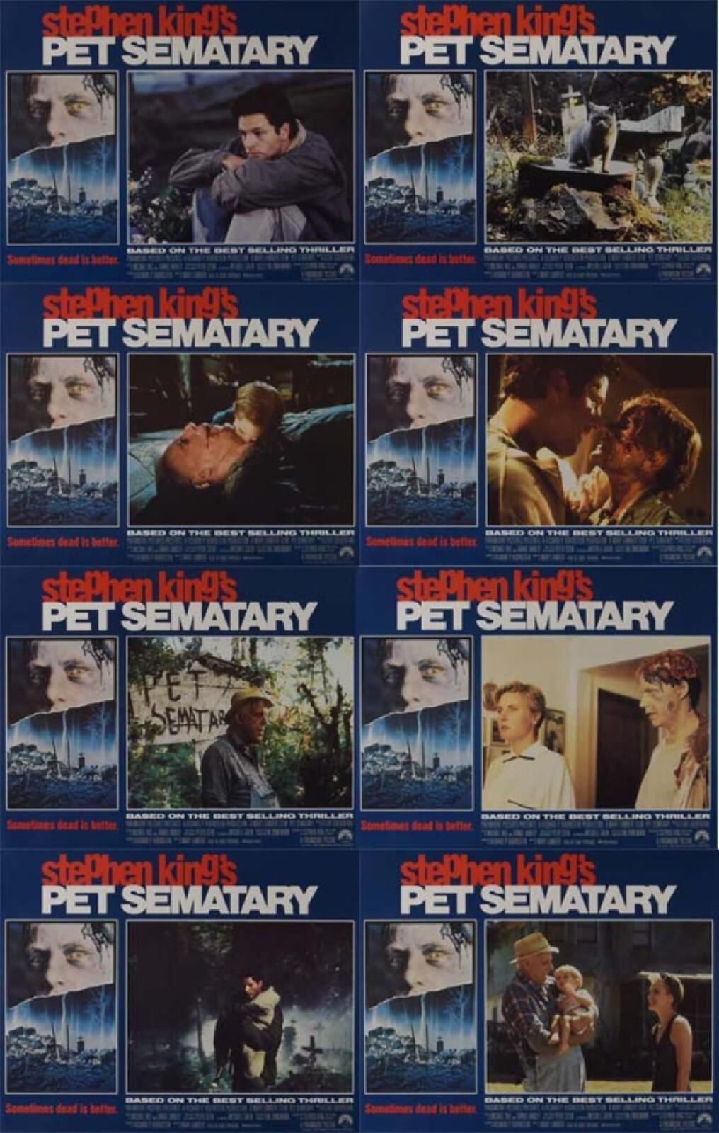 Pet Sematary Stephen king Original US Lobby Cards Set 1989