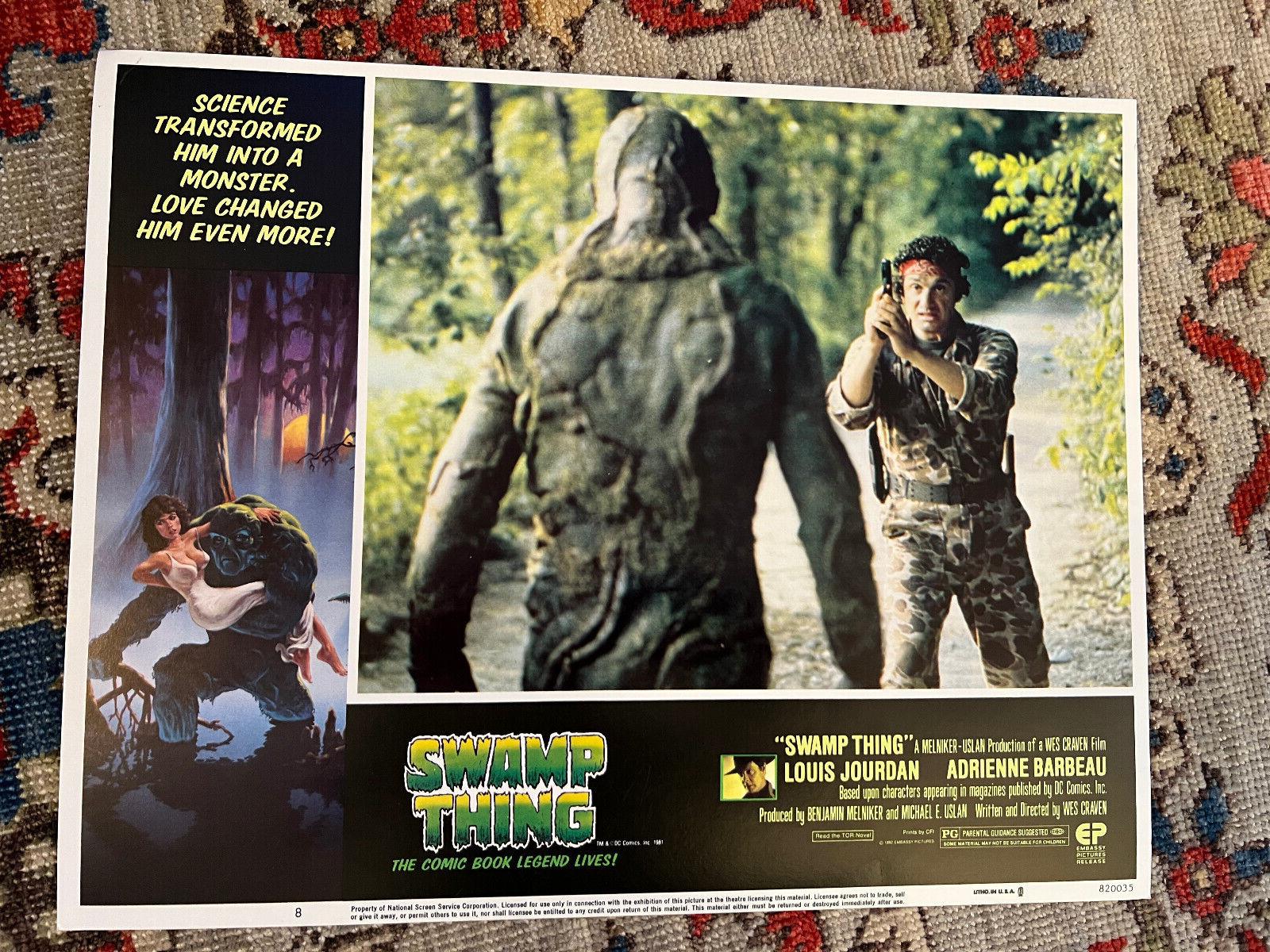 Swamp Thing 1982 Embassy 11x14" horror lobby card Dick Durock Dov Gottesfeld