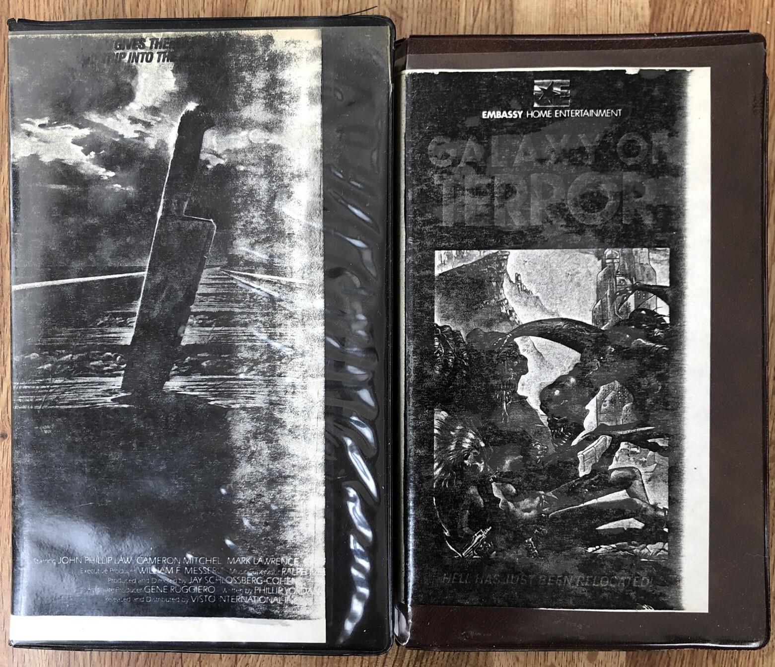 VHS Lot NIGHT TRAIN TO TERROR 86 Prism And GALAXY OF TERROR 84 Embassy Originals