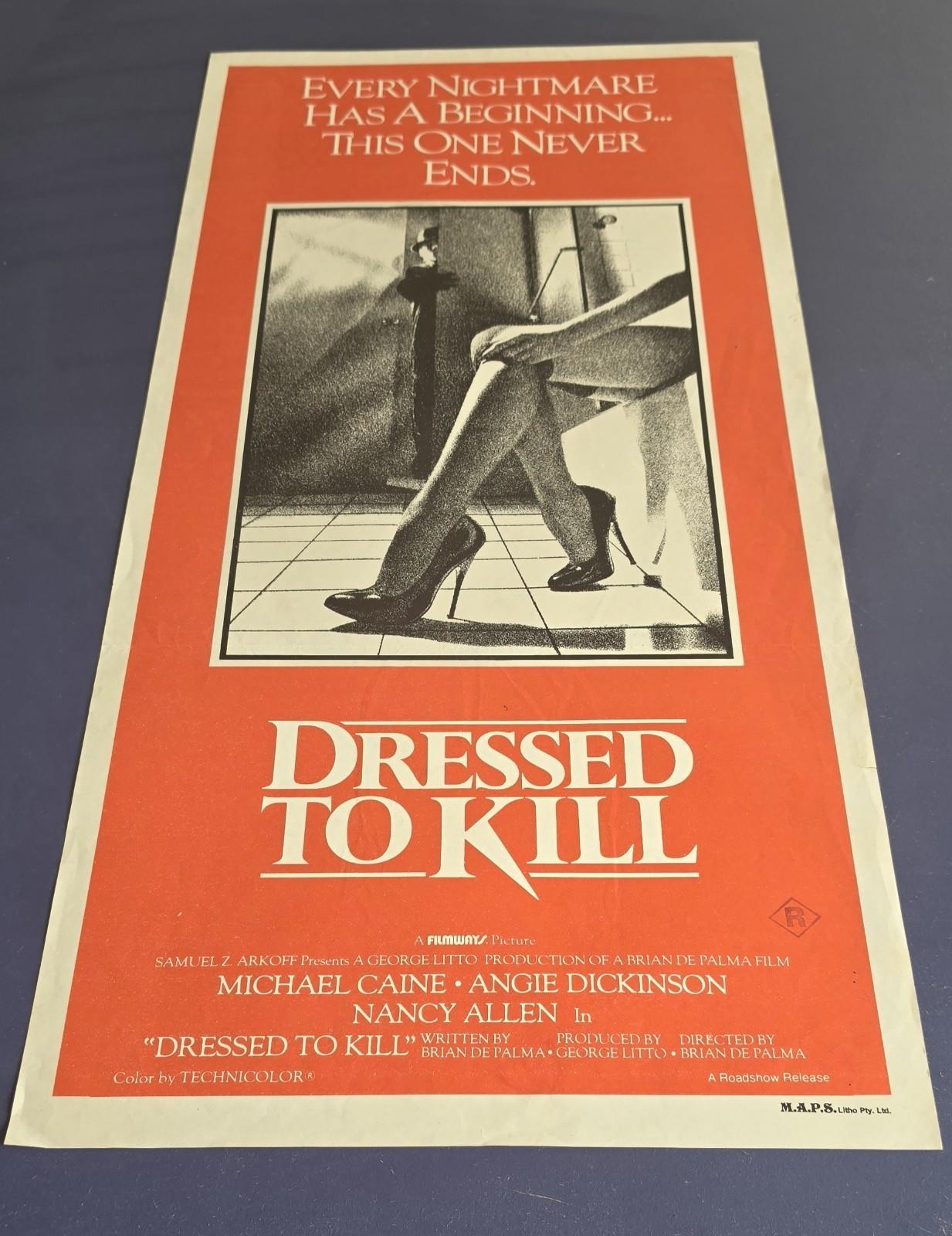 DRESSED TO KILL 1980 Original Australian Daybill Movie Poster Brian De Palma