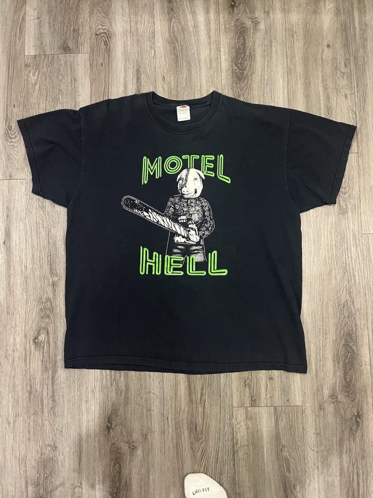 Rare Vintage 1980 Motel Hell Pig Chainsaw Horror Movie Promo Size XXL T-Shirt