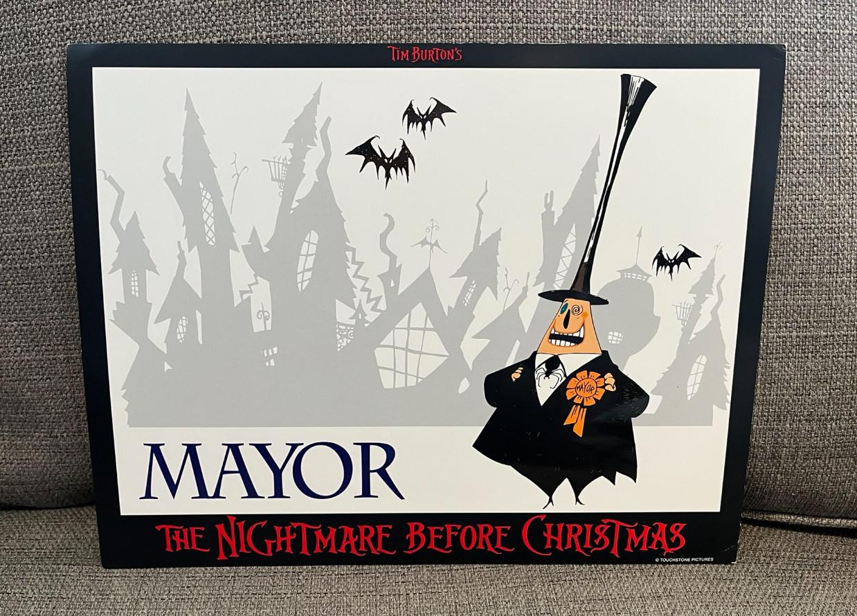 THE NIGHTMARE BEFORE CHRISTMAS 1993 ORIGINAL MOVIE LOBBY CARD MAYOR