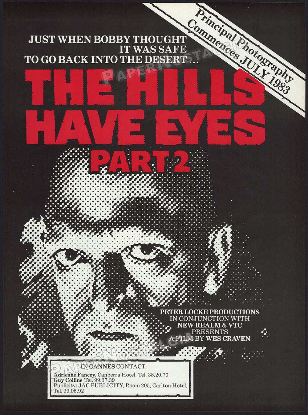 THE HILLS HAVE EYES Part II - Original 1983 Trade AD / poster _ Wes Craven _ 2