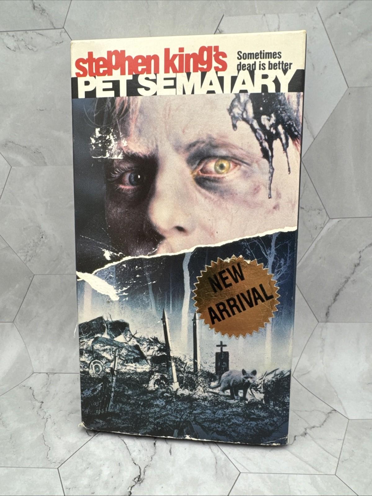 Pet Sematary 1989 VHS Stephen King. Home Video Tape Paramount RARE OOP HTF FS