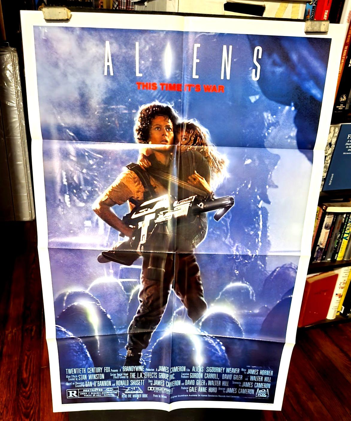 ORIGINAL ALIENS  "RIPLEY STYLE"  ONE-SHEET 1986  JAMES CAMERON SEQUEL  UNUSED!