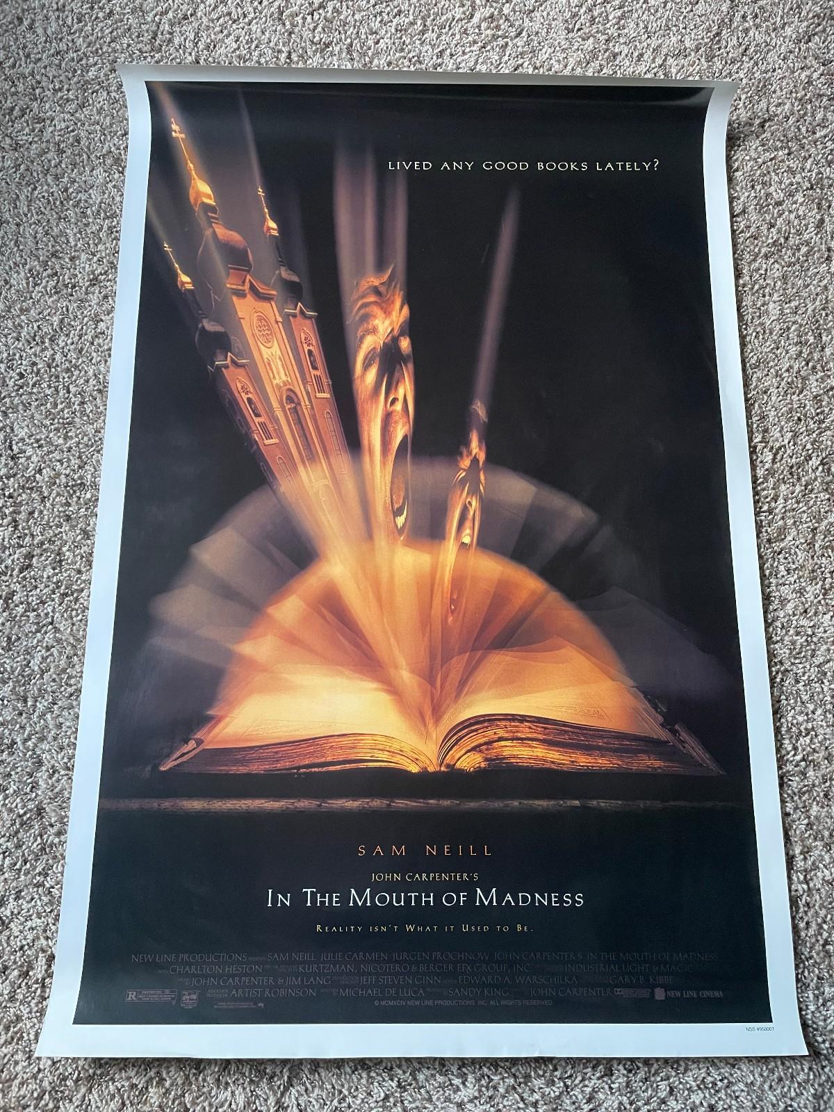 IN THE MOUTH OF MADNESS (1995)original movie poster John Carpenter/H.P.Lovecraft