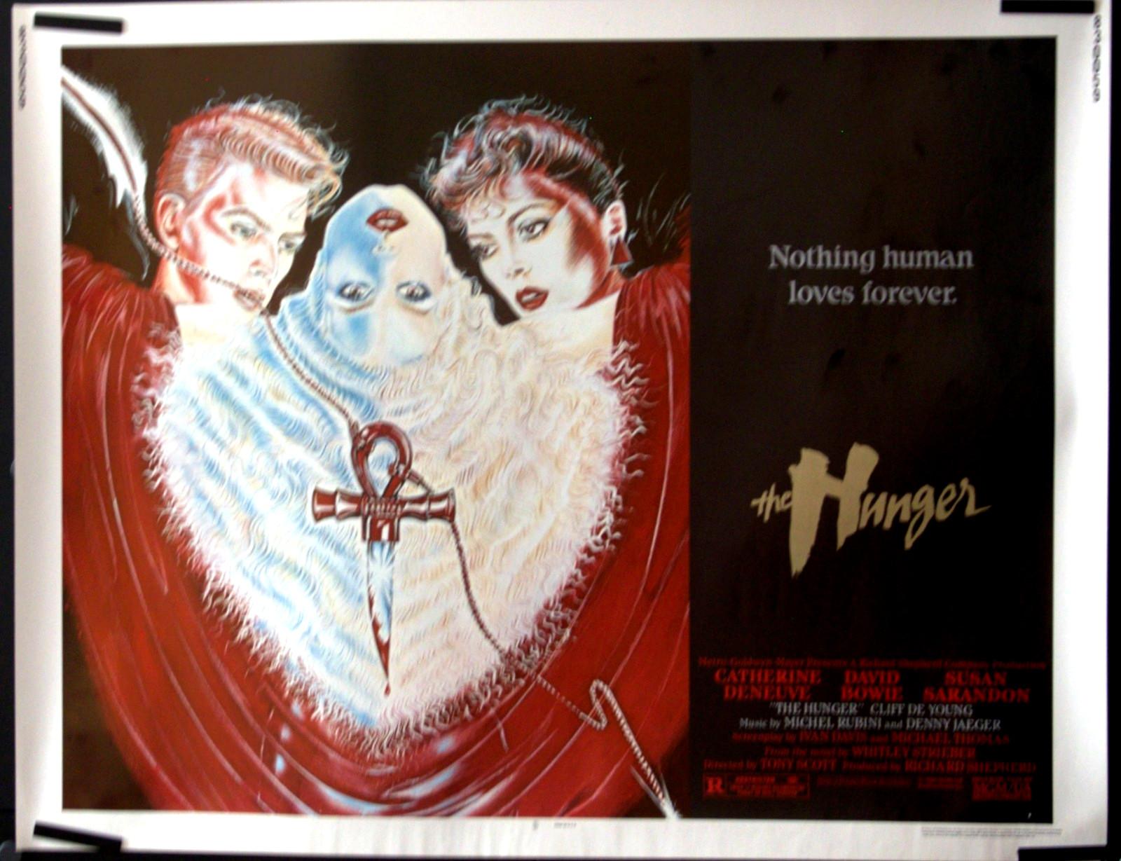 The Hunger - 1983 Original Half Sheet Poster. David Bowie, Catherine Deneuve