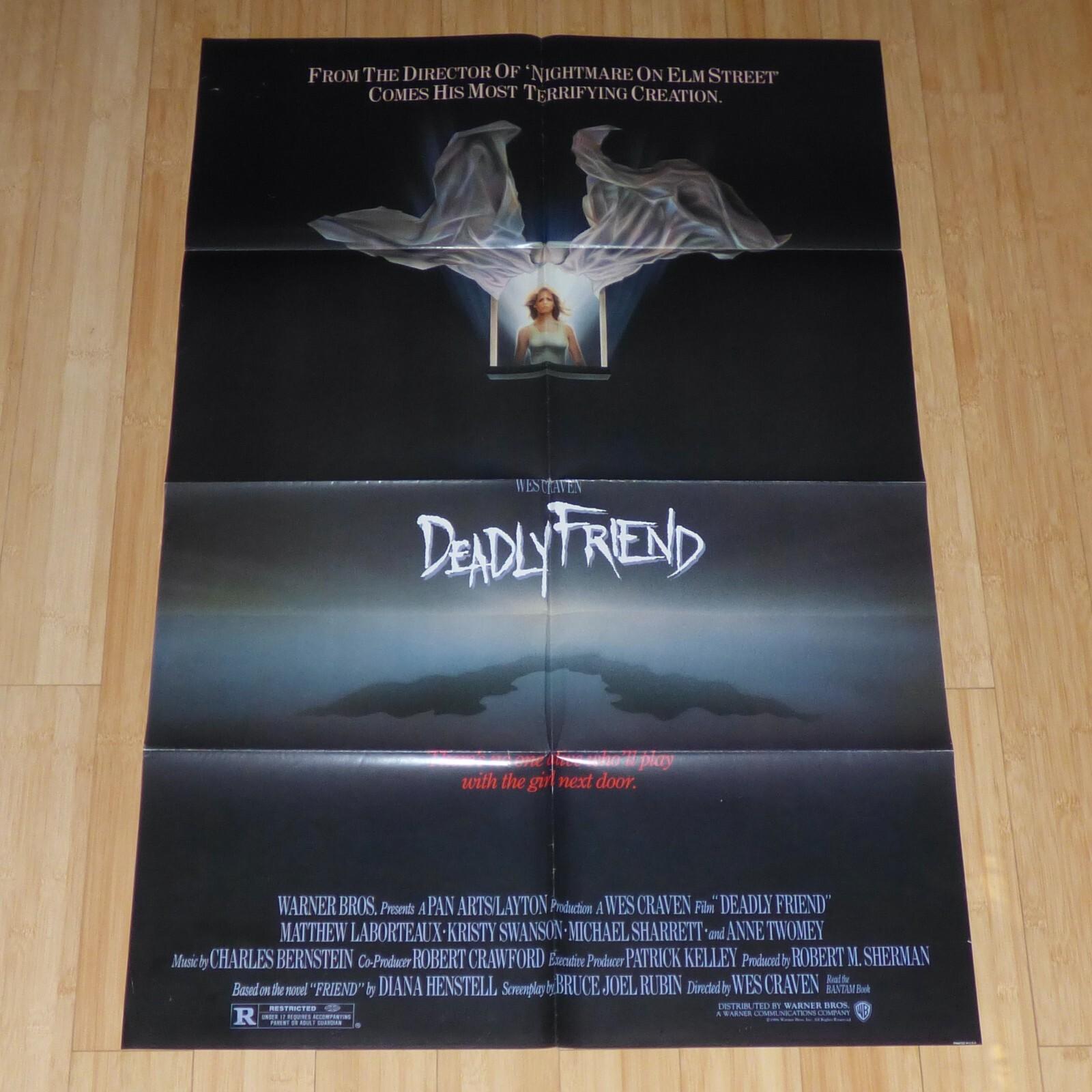 DEADLY FRIEND 1986 ORIGINAL 1 SHEET MOVIE POSTER WES CRAVEN HORROR