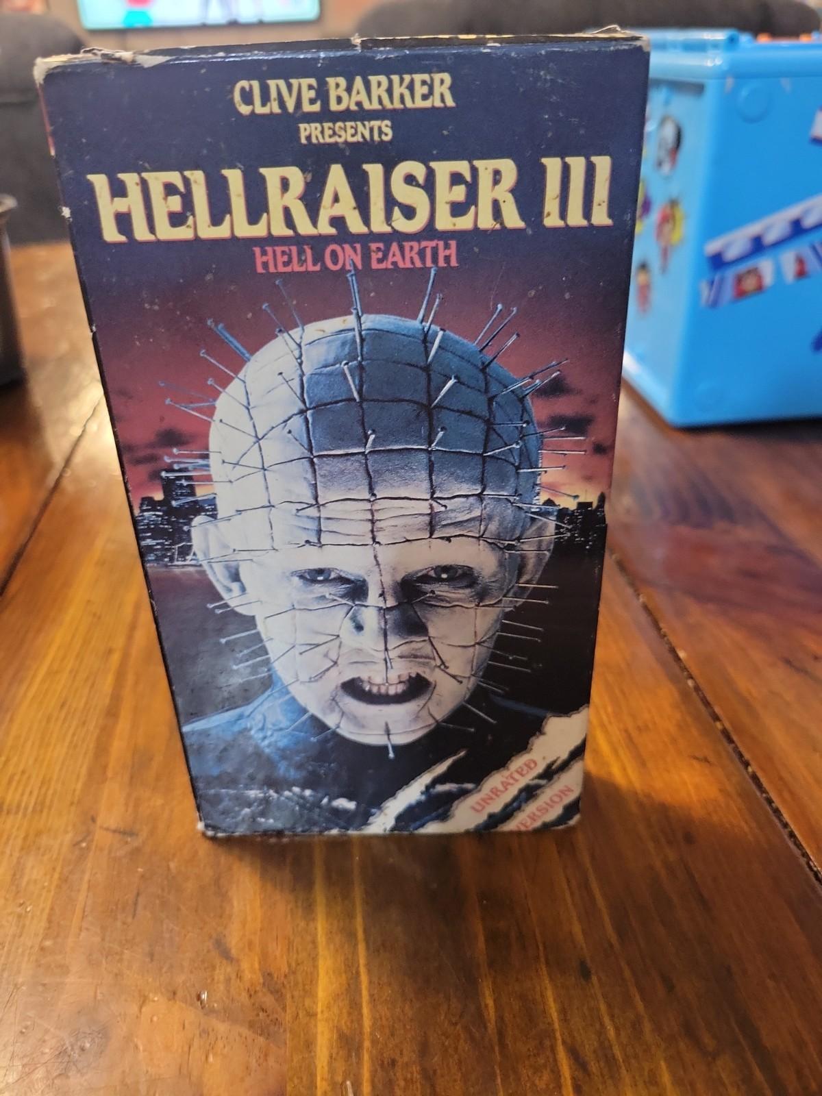Hellraiser 3 111 Hell On Earth VHS   Unrated Version Halloween Horror 1992 Rare 