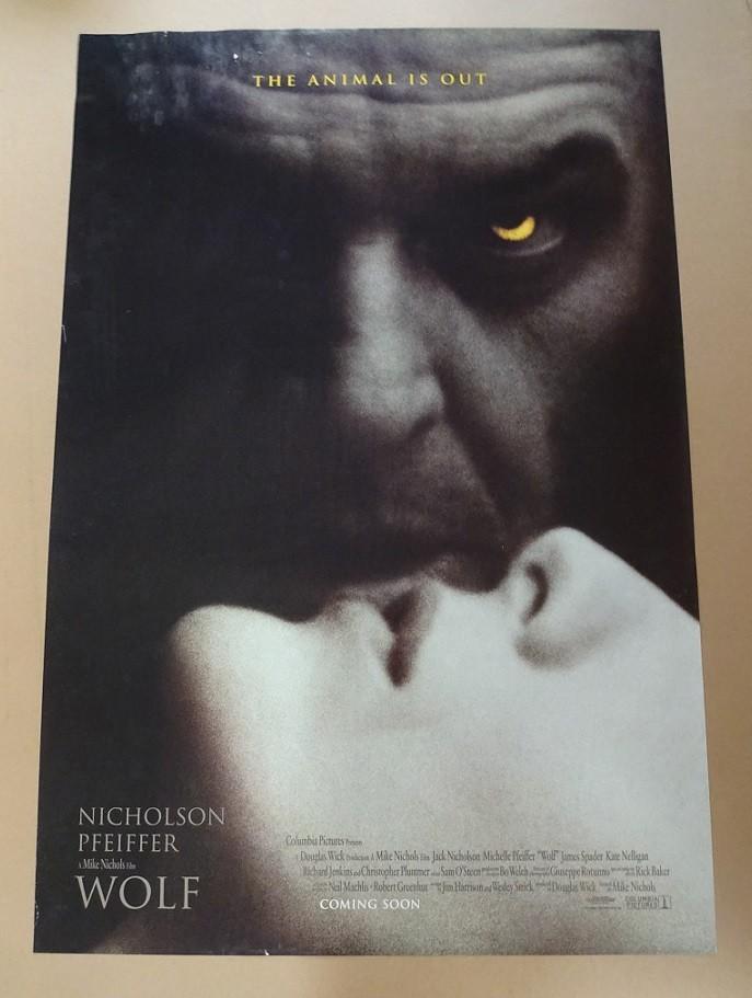 Wolf Original 1994 One Sheet Movie Poster. 40"x27" Jack Nicholson & M. Pfeiffer