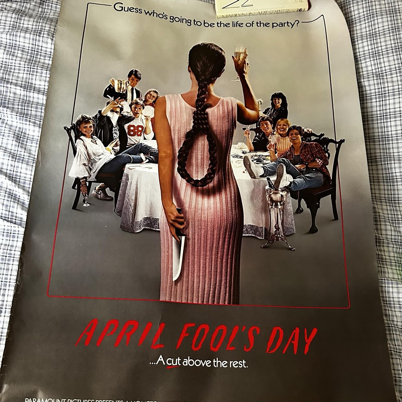Super Rare 1986 April Fools Day Pre-Release NYC Movie Poster Original Huge!