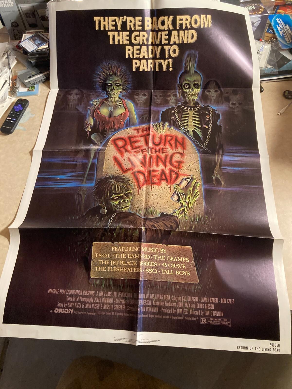 Return of the Living Dead Original movie poster 27x41 PRISTINE! HORROR! RARE!