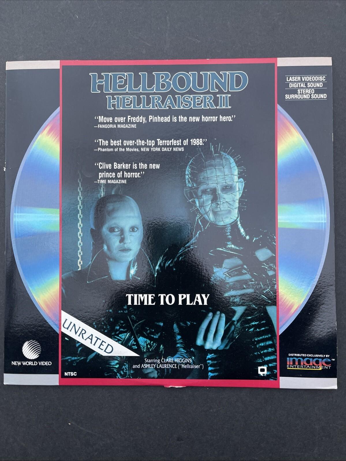1989 Hellbound Hellraiser II Laserdisc Movie (Two 2) USA Horror Film Rare