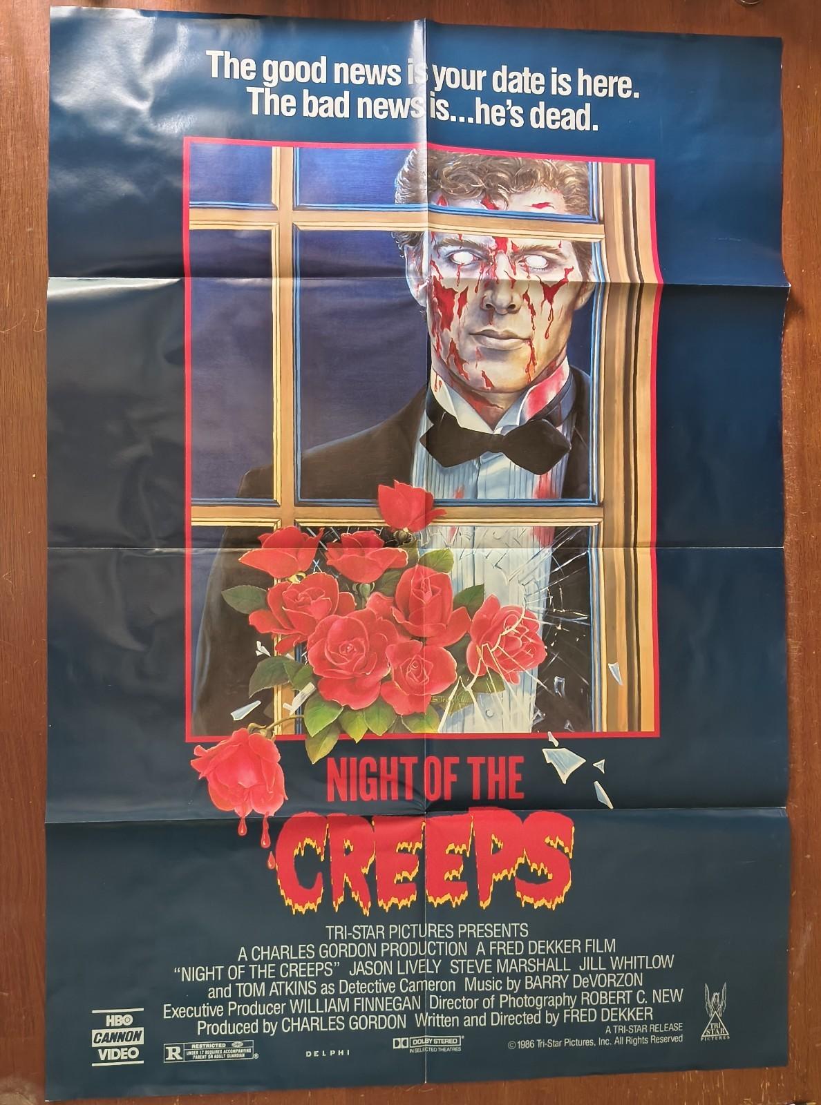Night of the Creeps Original 27x39 Video Store Poster 1986 Horror Cannon Video 
