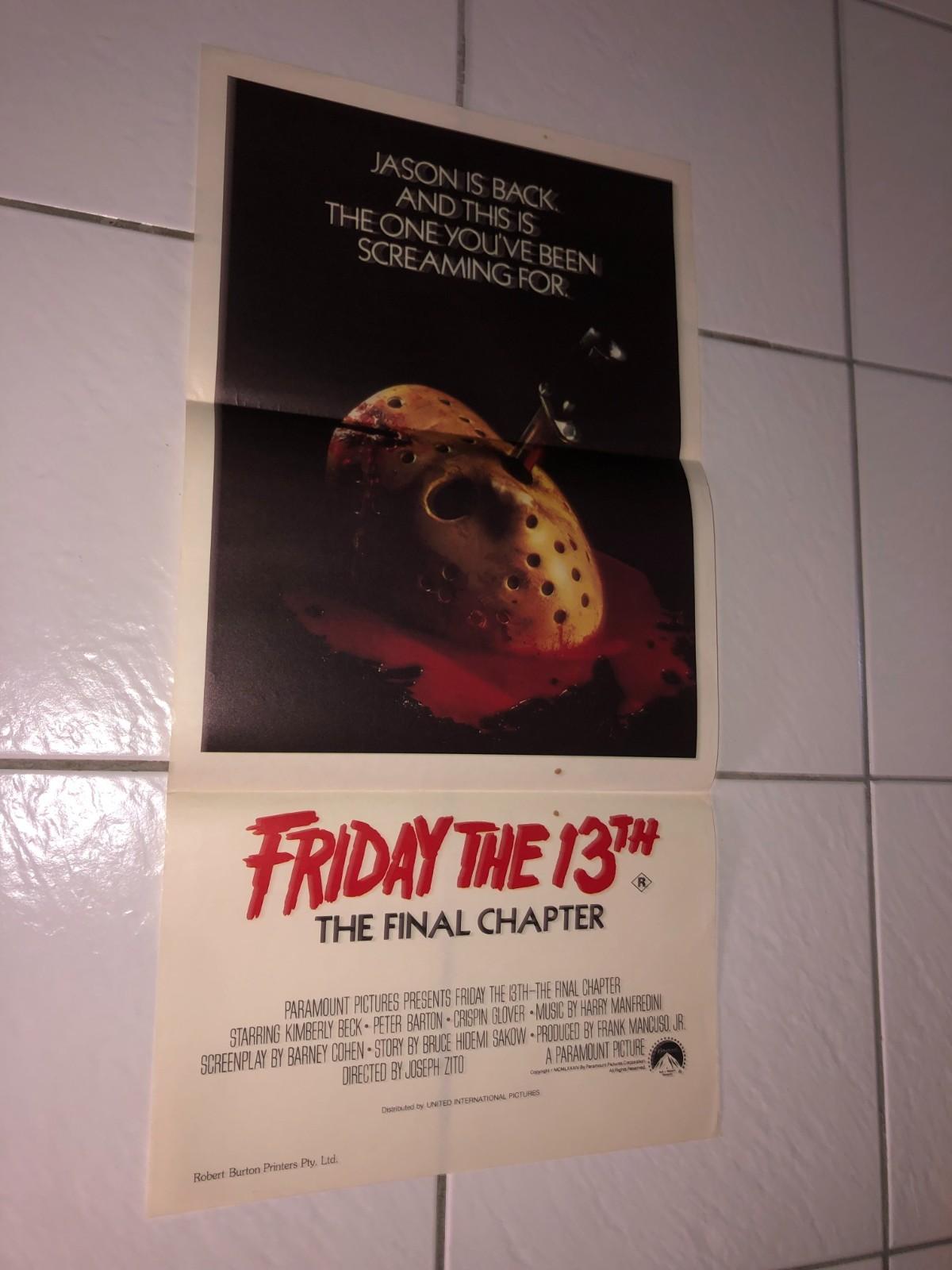 FRIDAY THE 13TH THE FINAL CHAPTER 1984 RARE HORROR AU ORIG CINEMA DAYBILL POSTER