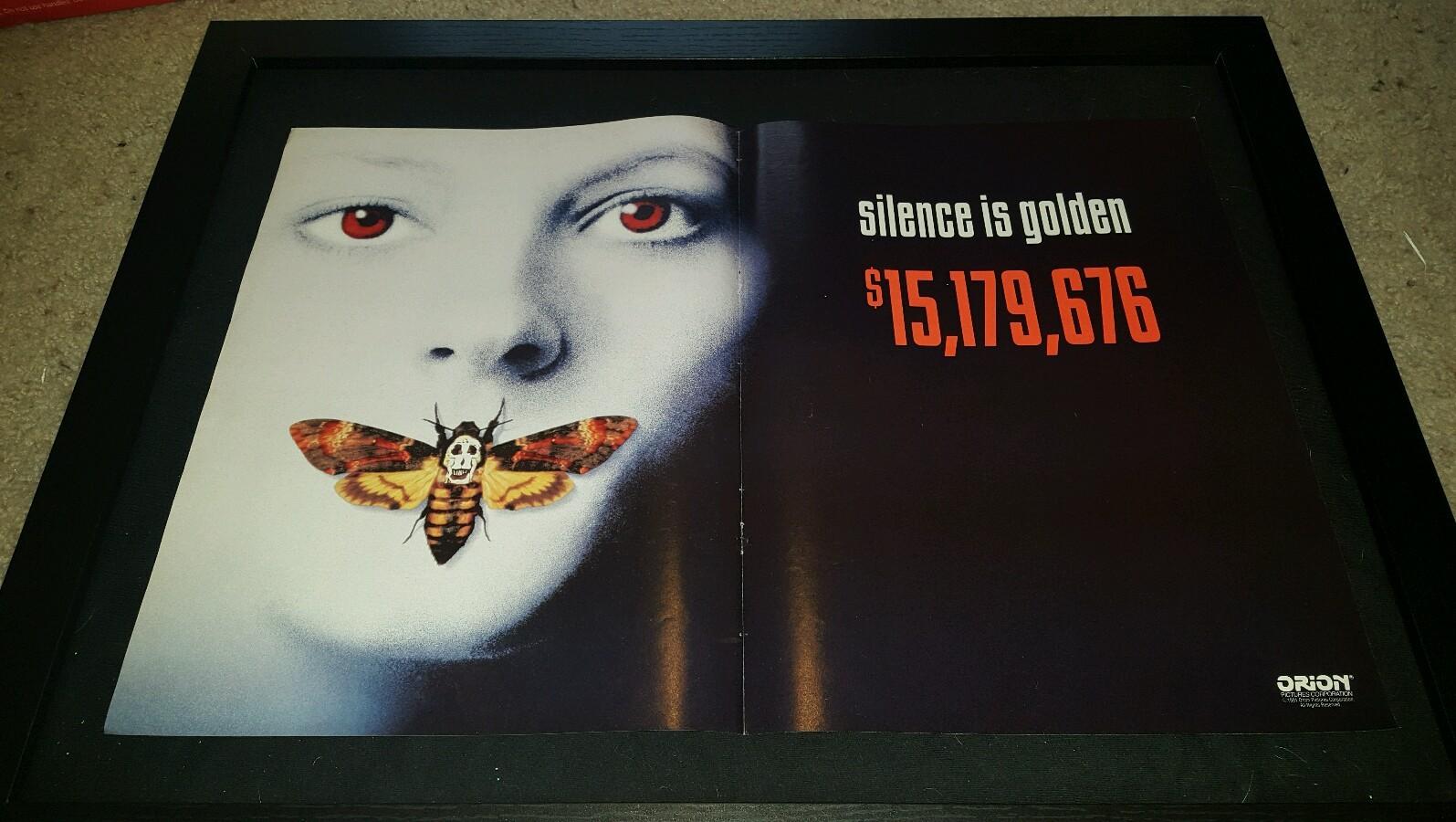 Silence Of The Lambs Rare Original Box Office Promo Poster Ad Framed! 
