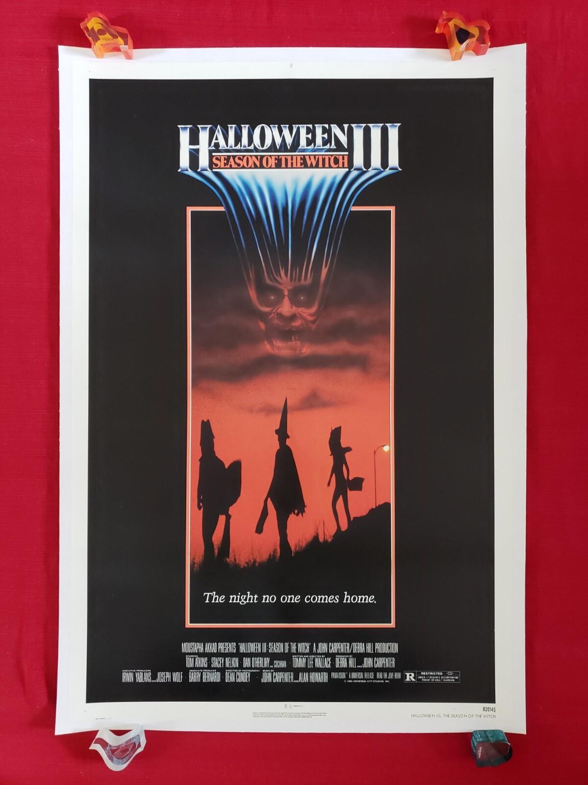 HALLOWEEN 3 III * 1982 ORIGINAL MOVIE POSTER SEASON OF THE WITCH RARE NSS LINEN