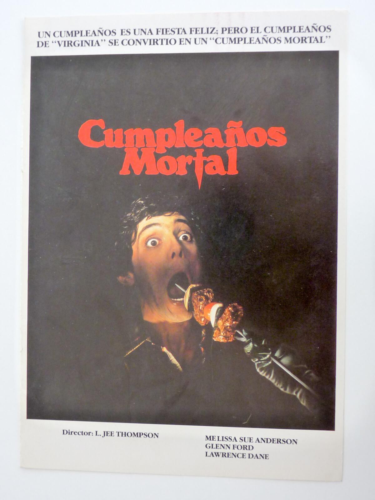 HAPPY BIRTHDAY TO ME movie catalogue page Spain 1981 HORROR MELISSA SUE ANDERSON