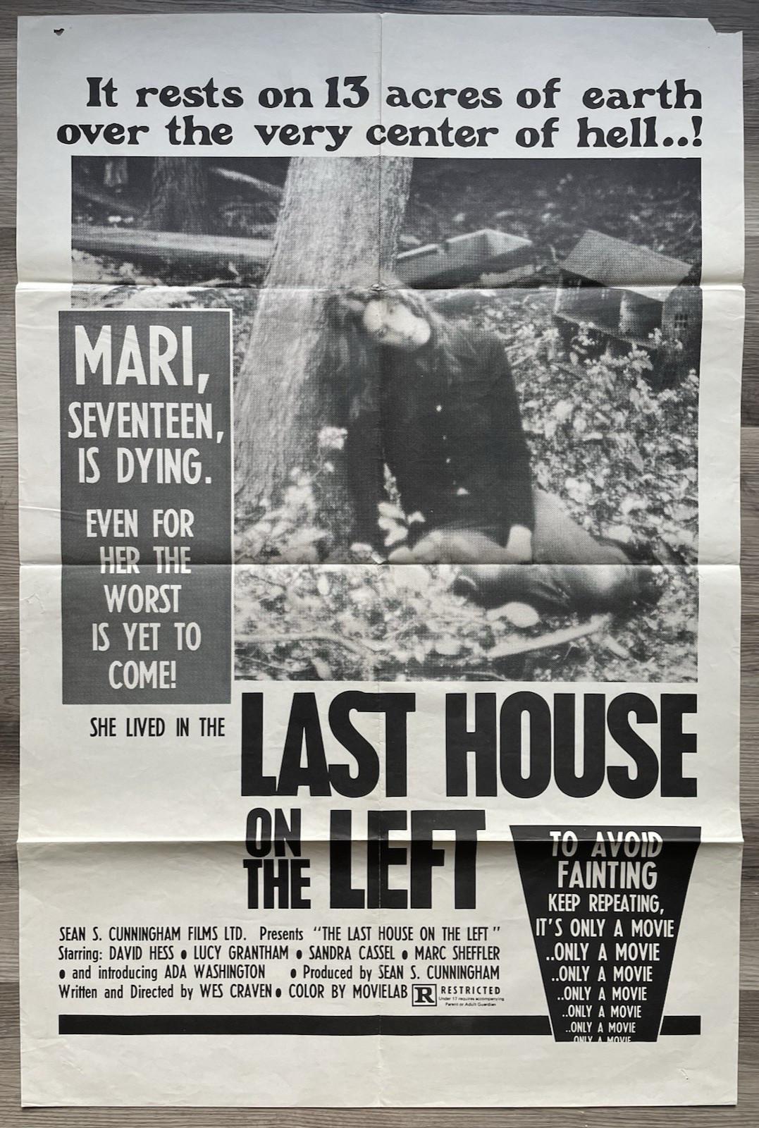 Last House on The Left. orig 1972 one-sheet movie poster. Wes Craven's 1st movie