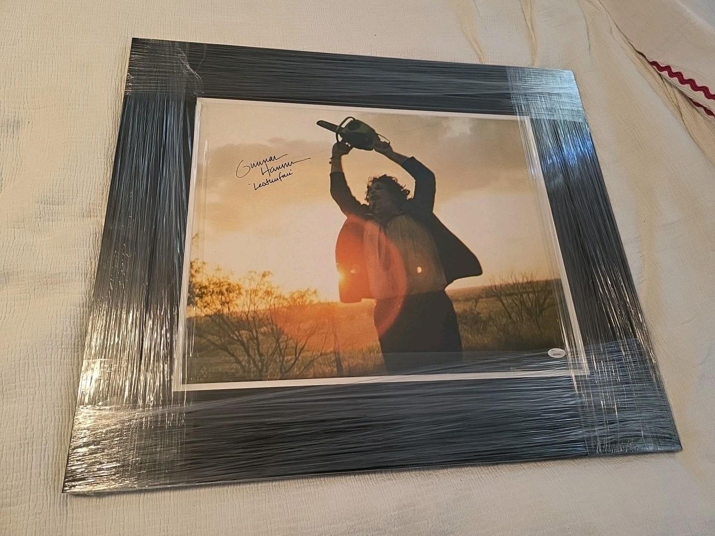 The Texas Chainsaw Massacre 23.75x27.75 Signed Gunnar Hansen Leatherface JSA