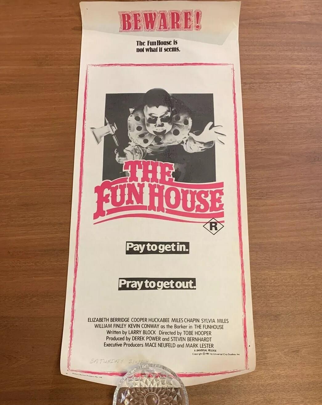 Tobe Hooper’s: The Funhouse - Original 1981 - Australian Daybill Poster